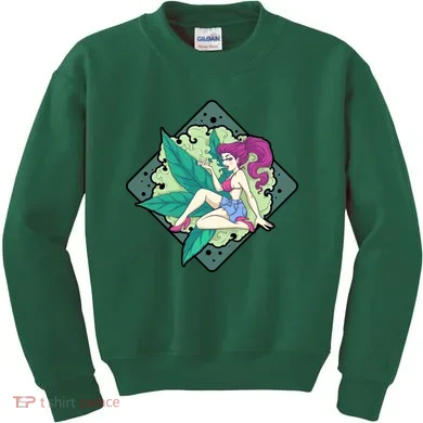 Lady Smoking Cannabis Diamond Kids Sweatshirt