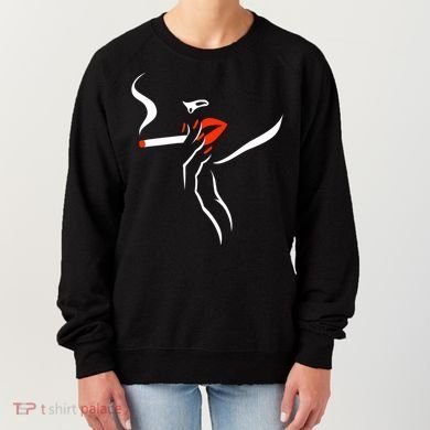 Lady Smoking Simplistic Silhouette Women's Sweatshirt