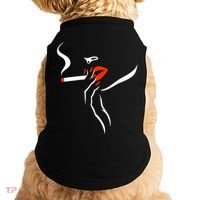 Lady Smoking Simplistic Silhouette Doggie Tank thumb 0