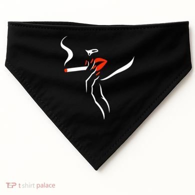 Lady Smoking Simplistic Silhouette USA-Made Doggie Bandana
