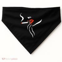 Lady Smoking Simplistic Silhouette USA-Made Doggie Bandana thumb 0