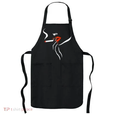 Lady Smoking Simplistic Silhouette Apron