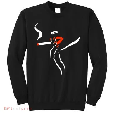 Lady Smoking Simplistic Silhouette Sweatshirt