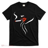 Lady Smoking Simplistic Silhouette T-Shirt thumb 0