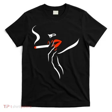Lady Smoking Simplistic Silhouette T-Shirt