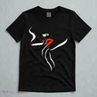 Lady Smoking Simplistic Silhouette T-Shirt thumb 5