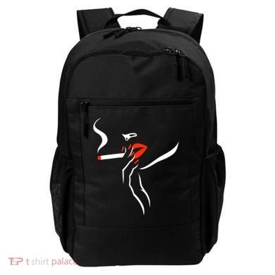 Lady Smoking Simplistic Silhouette Backpack