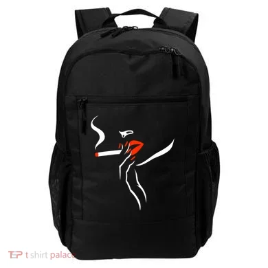 Lady Smoking Simplistic Silhouette Backpack