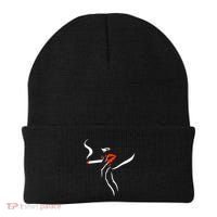 Lady Smoking Simplistic Silhouette Beanie thumb 0