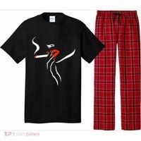 Lady Smoking Simplistic Silhouette Pajama Set thumb 0