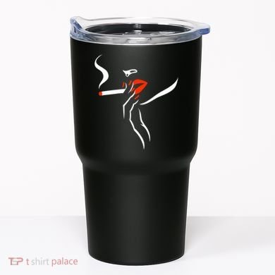Lady Smoking Simplistic Silhouette Tumbler