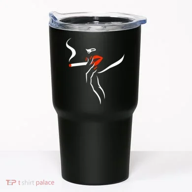 Lady Smoking Simplistic Silhouette Tumbler