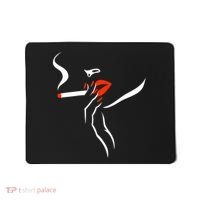 Lady Smoking Simplistic Silhouette Mousepad thumb 0