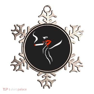Lady Smoking Simplistic Silhouette Ornament