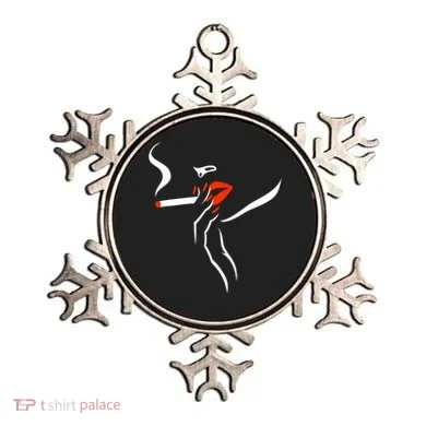 Lady Smoking Simplistic Silhouette Ornament