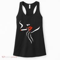 Lady Smoking Simplistic Silhouette Women's Tank Top thumb 0