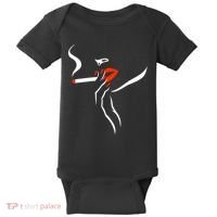 Lady Smoking Simplistic Silhouette Baby Bodysuit thumb 0