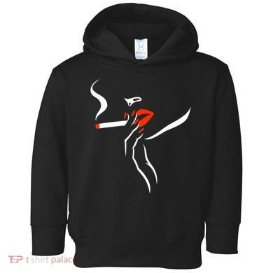 Lady Smoking Simplistic Silhouette Toddler Hoodie