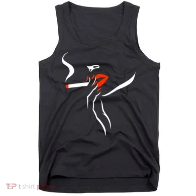 Lady Smoking Simplistic Silhouette Tank Top