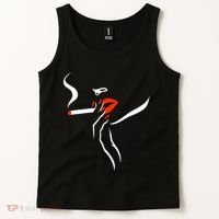 Lady Smoking Simplistic Silhouette Tank Top thumb 2
