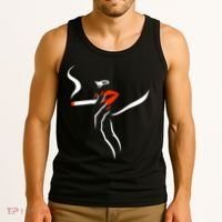 Lady Smoking Simplistic Silhouette Tank Top thumb 3