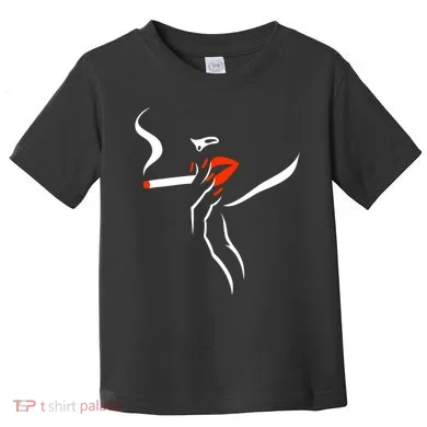 Lady Smoking Simplistic Silhouette Toddler T-Shirt