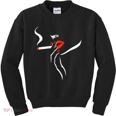 Lady Smoking Simplistic Silhouette Kids Sweatshirt