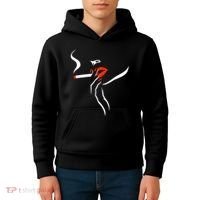 Lady Smoking Simplistic Silhouette Kids Hoodie thumb 4