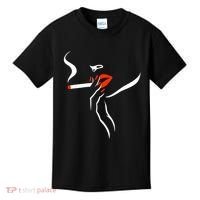 Lady Smoking Simplistic Silhouette Kids T-Shirt thumb 0