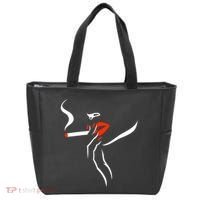 Lady Smoking Simplistic Silhouette Tote Bag thumb 0