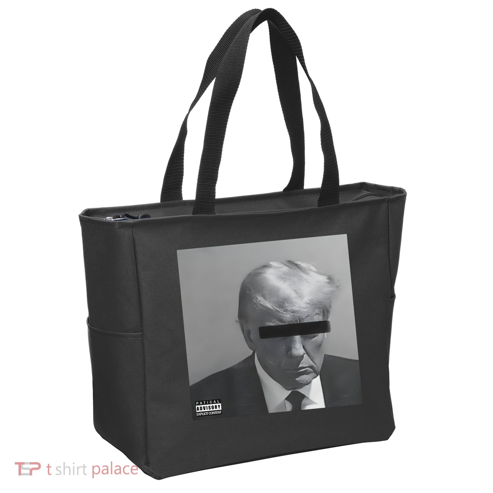 Liberal Advisory Explicit Content Trump Mugshot Tote Bag