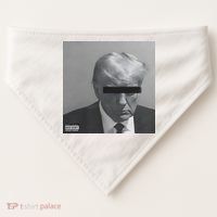 Liberal Advisory Explicit Content Trump Mugshot USA-Made Doggie Bandana thumb 0
