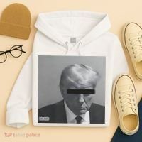 Liberal Advisory Explicit Content Trump Mugshot Hoodie thumb 4