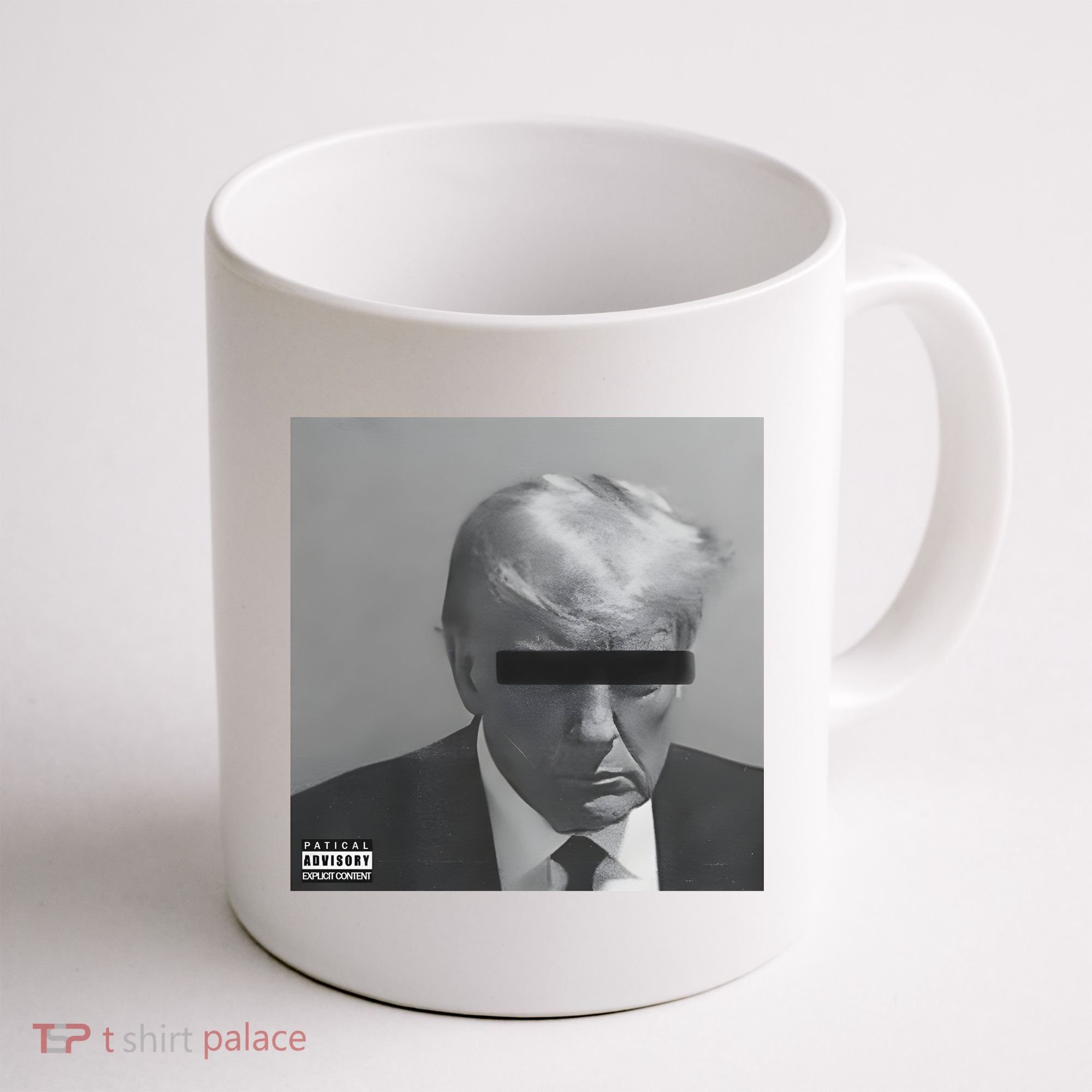 Liberal Advisory Explicit Content Trump Mugshot Coffee Mug
