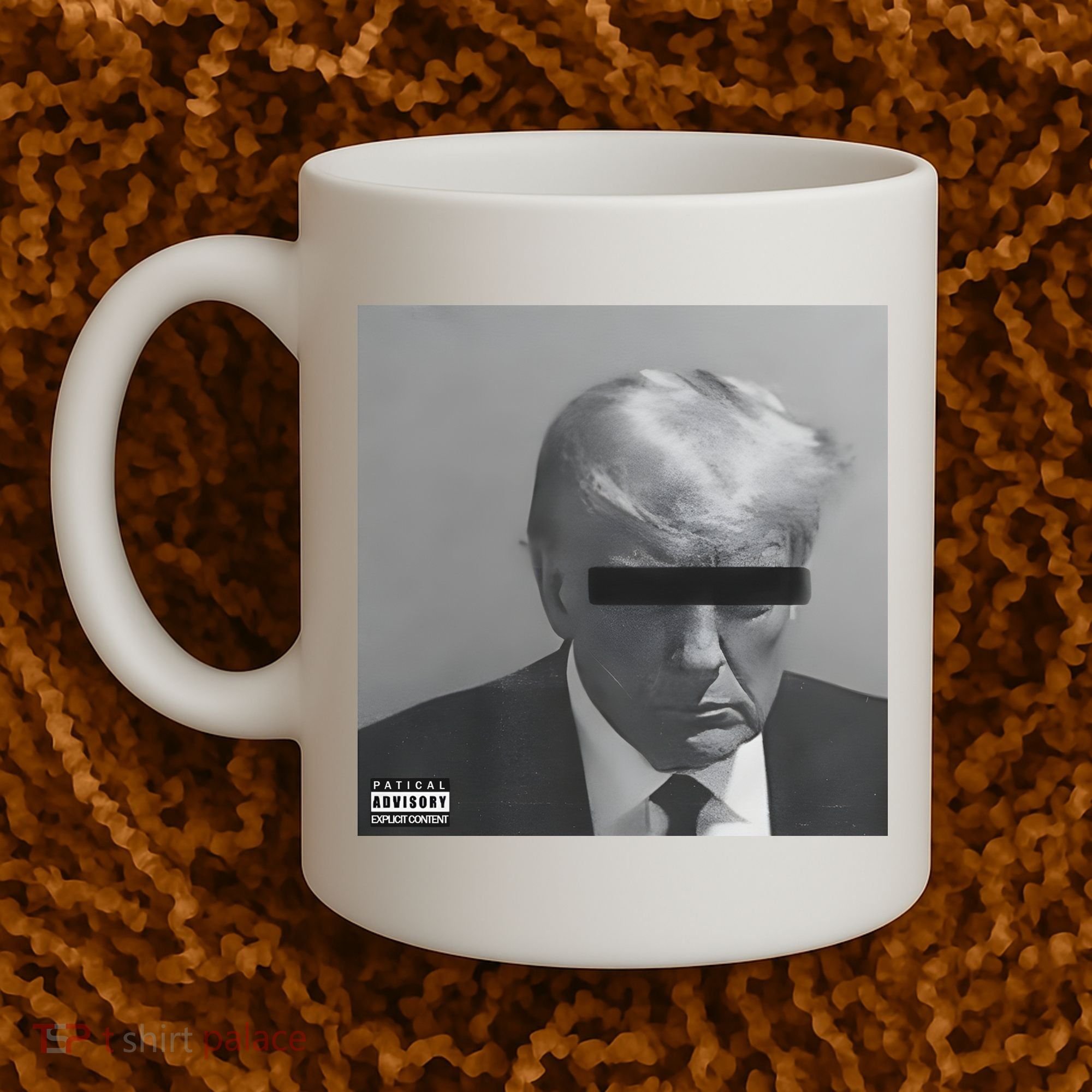 Liberal Advisory Explicit Content Trump Mugshot Coffee Mug