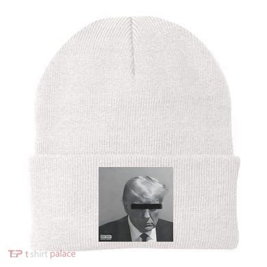 Liberal Advisory Explicit Content Trump Mugshot Beanie