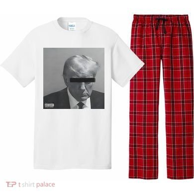 Liberal Advisory Explicit Content Trump Mugshot Pajama Set