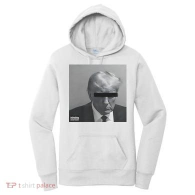 Liberal Advisory Explicit Content Trump Mugshot Women's Hoodie