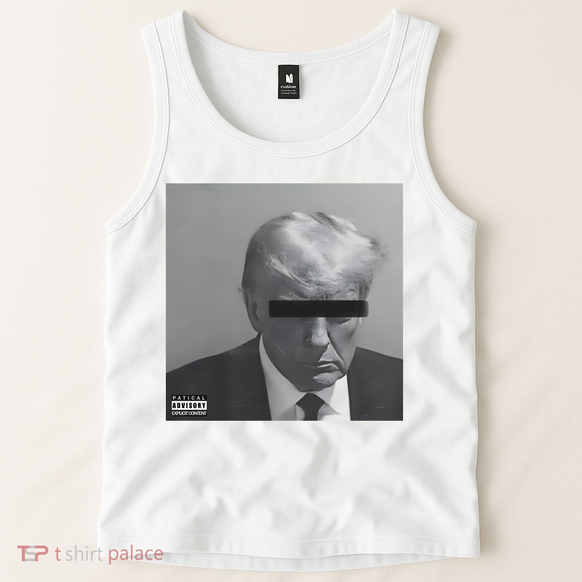 Liberal Advisory Explicit Content Trump Mugshot Tank Top
