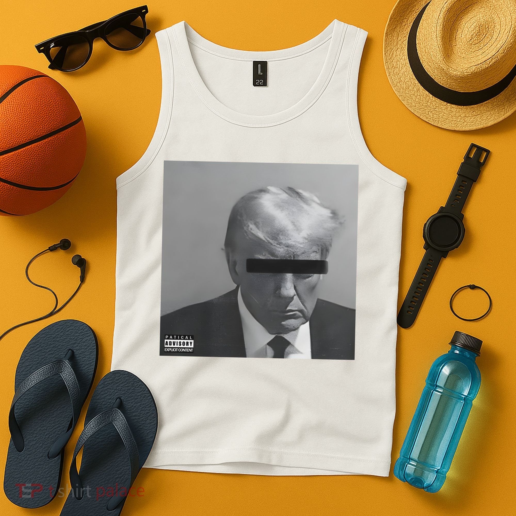 Liberal Advisory Explicit Content Trump Mugshot Tank Top