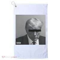 Liberal Advisory Explicit Content Trump Mugshot Golf Towel thumb 0