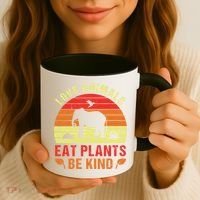 Love Animals Eat Plants Meme Vegan Plant Powered Vegetarian Gift Coffee Mug thumb 3