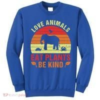 Love Animals Eat Plants Meme Vegan Plant Powered Vegetarian Gift Sweatshirt thumb 0