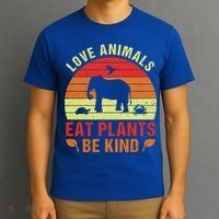 Love Animals Eat Plants Meme Vegan Plant Powered Vegetarian Gift T-Shirt thumb 3