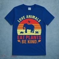 Love Animals Eat Plants Meme Vegan Plant Powered Vegetarian Gift T-Shirt thumb 5