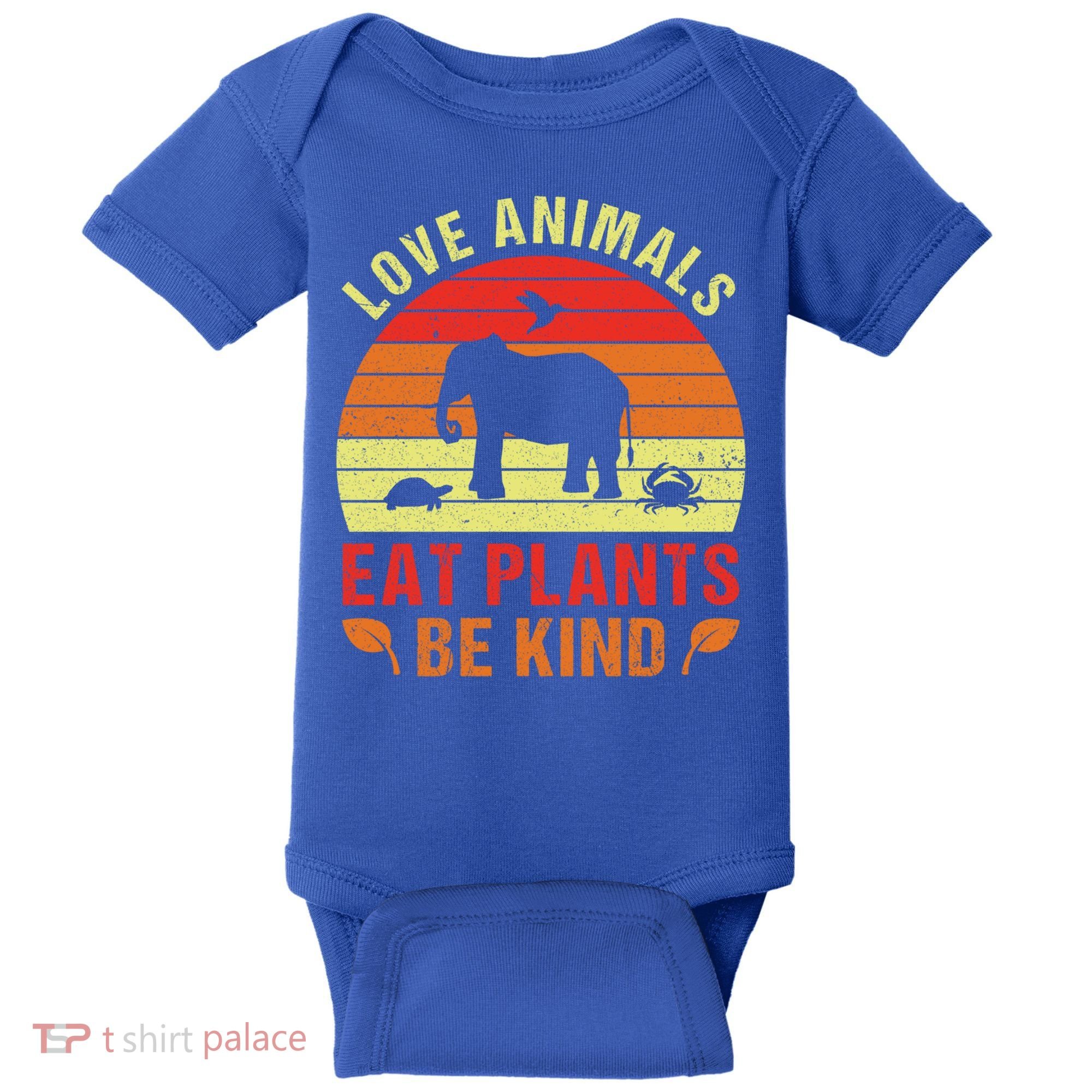 Love Animals Eat Plants Meme Vegan Plant Powered Vegetarian Gift Baby Bodysuit
