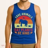 Love Animals Eat Plants Meme Vegan Plant Powered Vegetarian Gift Tank Top thumb 3