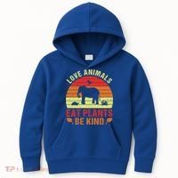 Love Animals Eat Plants Meme Vegan Plant Powered Vegetarian Gift Kids Hoodie thumb 0
