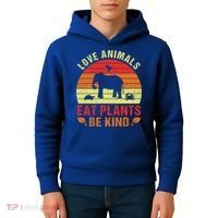 Love Animals Eat Plants Meme Vegan Plant Powered Vegetarian Gift Kids Hoodie thumb 4