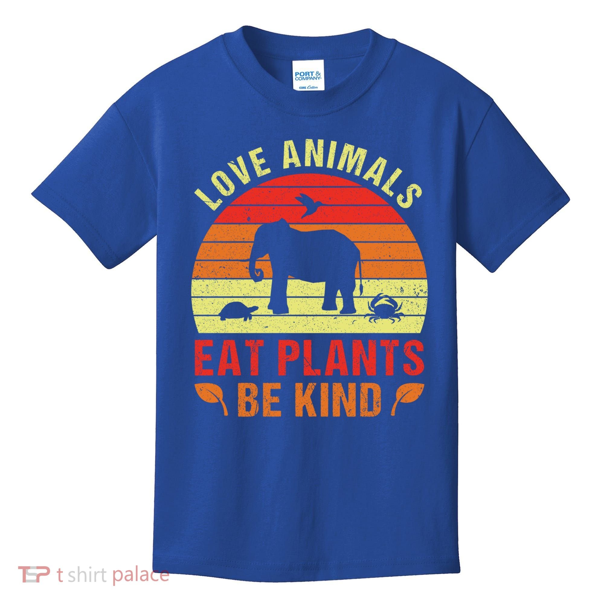 Love Animals Eat Plants Meme Vegan Plant Powered Vegetarian Gift Kids T-Shirt
